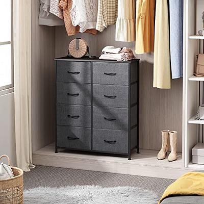 Mdesign Tall Drawer Organizer Storage Tower With 5 Fabric Drawers -  Gray/white : Target