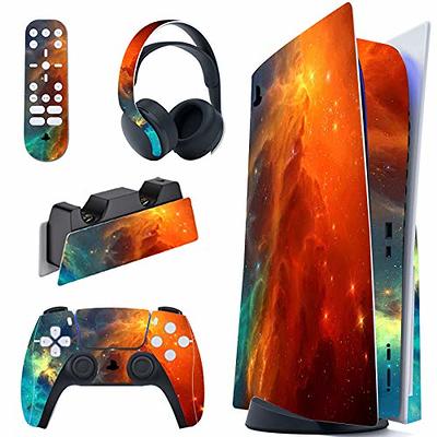 PlayVital Orange Star Universe Full Set Skin Decal for ps5 Console