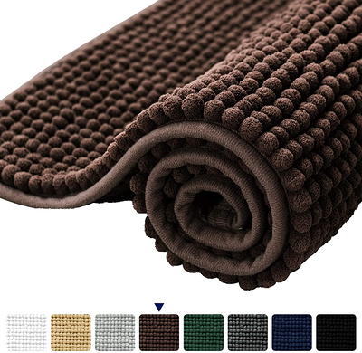 AMOAMI Bath-Mat,Ultra Thin Bathroom Rugs,Rubber Bath Mats for Bathroom Non  Slip,Absorbent Bath Rug for Bathroom Floor, Shower, Sink (20x 32, Grey) -  Yahoo Shopping