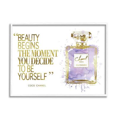 The Stupell Home Decor Collection Beauty Begins Designer Quote Purple Glam  Perfume Bottle by Amanda Greenwood Framed Typography Art Print 20 in. x 16  in. - Yahoo Shopping