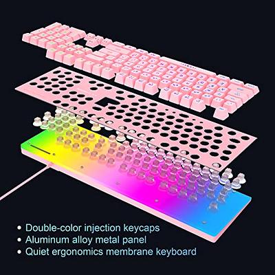 Gaming Keyboard and Mouse Combo Set Rainbow Glow Backlit USB Keyboard RGB  LED Keyboard 104 Keys For PC Gamer For Notebook Laptop Desktop PC Office