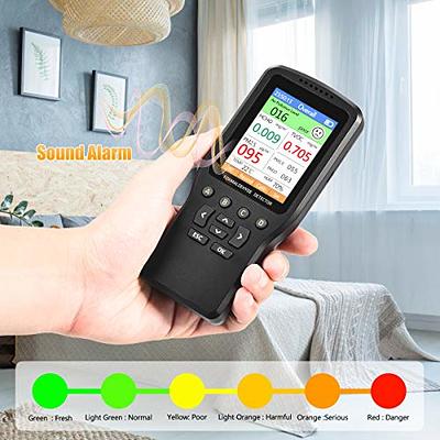 Air Quality Pollution Monitor, Formaldehyde Detector, Temperature &  Humidity Meter, Sensor, Tester; Detect PM2.5/PM10/PM1.0 Micron Dust, Test  Indoor