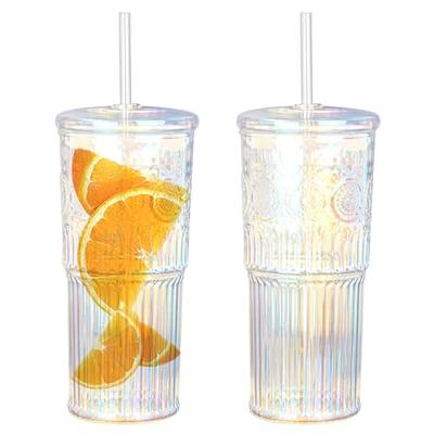 Clear Plastic Cups with Lids & Straws - 24 Pc. - Yahoo Shopping