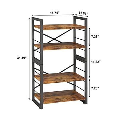 Homeiju homeiju bookshelf, 3 tier industrial bookcase, metal small