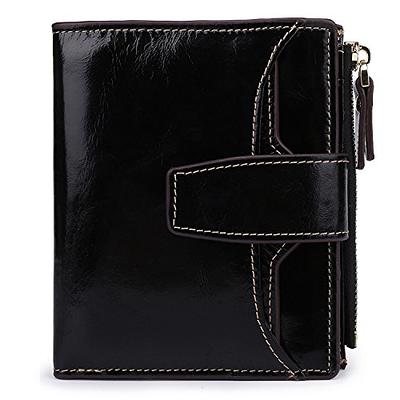 flintronic Leather Mini Front Pocket Wallet with Zipper,RFID Blocking