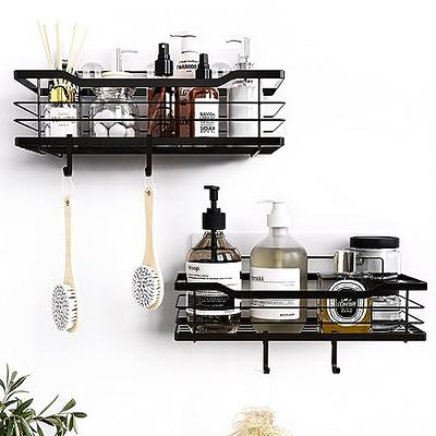 Shower Caddy Shelf Organizer Rack(2Pack), Self Adhesive Black Bathroom  Shelves Basket - Yahoo Shopping