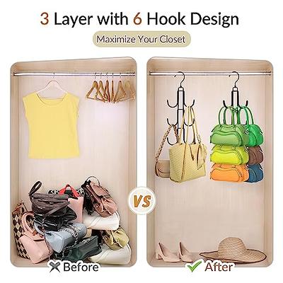 Hanging Hook Handbag Purse Organizer, Closet Wardrobe Bag Storage Holder,  Dust-proof Transparent Bag Holder - Temu
