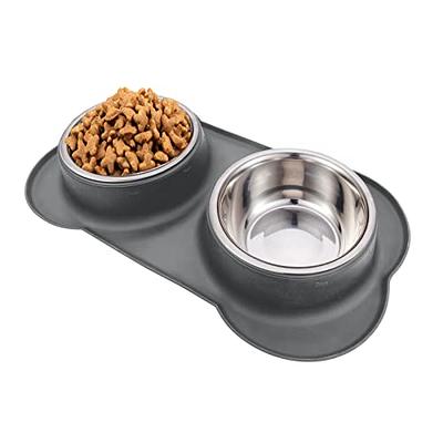 COOZMENT Elevated Dog Bowls,Bamboo Dog Bowl Stand,Raised Dog Bowls for  Small Dogs,Dog Food Bowls,Non-Slip Dog&Cat Feeder with 2 Stainless Steel