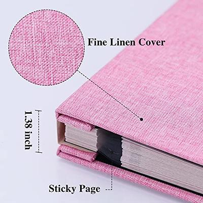 Vienrose Large Photo Album Self Adhesive for 4x6 8x10 Pictures Linen Scrapbook Album DIY 40 Blank Pages with A Metallic Pen