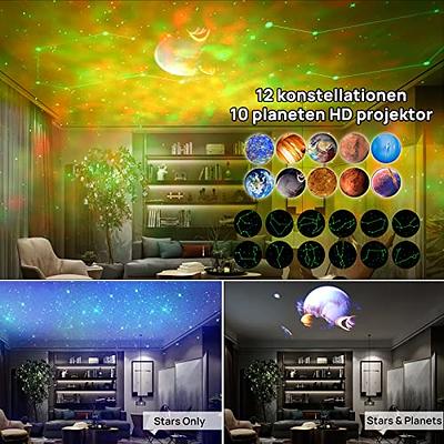 Star Projector, Galaxy Projector Night Light with 12 Constellations and 15  Planets Galaxy Light Projector with Bluetooth Music Speaker & Voice and