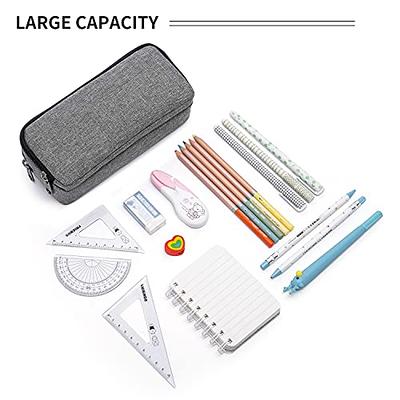 Della Gao Big Capacity Pencil Case, Durable Nylon Pencil Bag