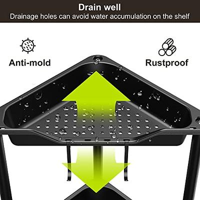 4 Tier Shower Caddy Organizer Shelf Standing, Plastic Floor Storage Rack  for Bathroom