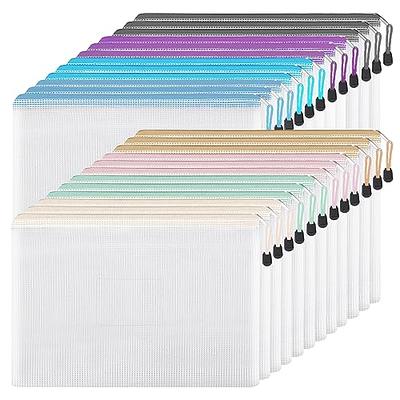 EOOUT 14pcs Mesh Zipper Pouch Zipper Bags, A4 Size Puzzle Bag for  Organizing, 14 Colors Large Storage Bags Zipper File Bags for School Board  Games and