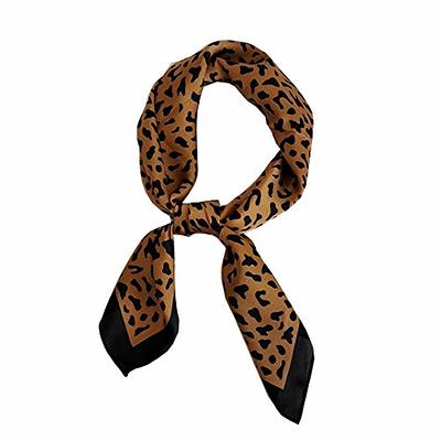 GERINLY Animal Print Scarfs for Women Leopard Neck Scarf Satin