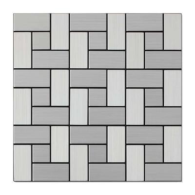 SpeedTiles California Silver Stainless Steel 11.3 in. x 11.3 in. x 5mm Metal Peel and Stick Wall Mosaic Tile (5.32 sq.ft./case)