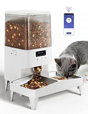 PATPET 4L Smart Timed Automatic Cat Feeders of 6 Meals with Voice Recorder and Support Dual Power PATPET