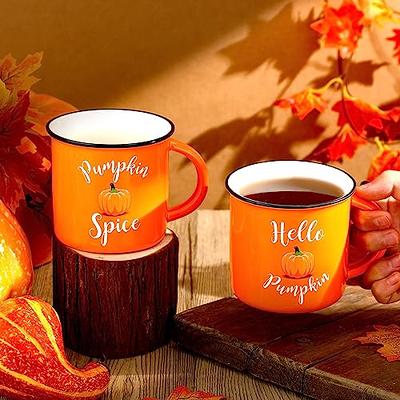 Hello Pumpkin Glass Mug, Pumpkin Spice Clear Mug, Transparent Coffee Mug,  Fall Vibes Mug, Autumn Time Cup, Valentines Day Gift, Coffee Lover 