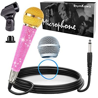 5 Core Karaoke Microphone Dynamic Vocal Cardioid Unidirectional Mic w ON/  OFF Switch XLR Cord PM 286 WH 