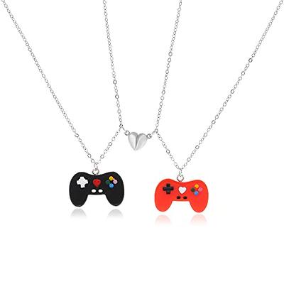 2 Pcs/set Couple Bff Matching Magnet Necklaces Game Controller With Pendant