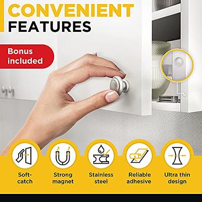 Magnetic Cabinet Door Catch Adhesive - Cabinet Magnets Strong for Closure -  Cabinet Door Magnetic Catch - Stainless Steel Drawer Magnet - Magnetic