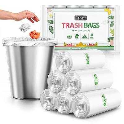 OKKEAI 8 Gallon Trash Bags 30L Garbage Bags Medium White Kitchen Trash Bags  Wastebasket Liners for Bathroom,Home Office, Lawn,60 Count,Clear (Fits