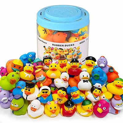 Glimin 300 Pack Little Rubber Ducks Colored Float Bath Toy Squeak Mini  Ducks Bulk Tiny Bathtub Toys for Baby Shower Birthday Gift Party Carnival