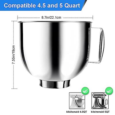 5.5 Quart Stainless Steel Mixer Bowl for KitchenAid Stand Mixers,  Compatible with 4.5 & 5 QT KitchenAid Tilt-Head Mixers, KitchenAid Mixer