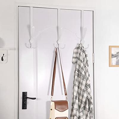 Evelots Over the Door Hooks for Wide Doors, 2 Pack Heavy Duty White Rubber  Coated Metal Door Hanger Hook for Hanging Clothes, Towels, Coats, Hats in  Bathroom, Bedroom, or Office 
