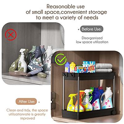 Libeder Under Sink Organizers and Storage,2 Tier Sliding Bathroom Cabinet  Organizer with Hooks& Cup,Under Sink Storage Shelf with Pull Out Drawer for  Kitchen,Bathroom,Restroom - Yahoo Shopping