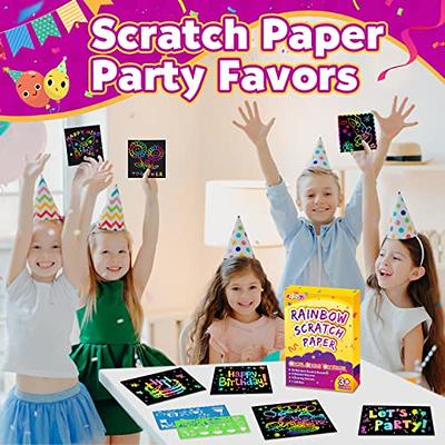  Scratch Paper, 50 Sheets of Fun Rainbow Scratch Art Paper for  Playing, Rainbow Scratch Paper with 5 Wood Pens for Students' DIY Painting  & Drawing, Gifts for Birthday, Party, Halloween Crafts 