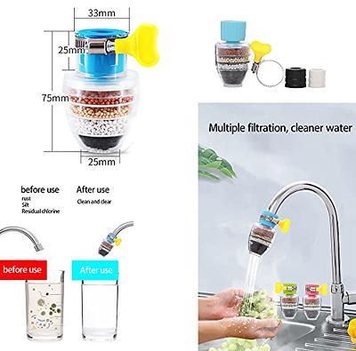 2 Pack Faucet Water Filter, Faucet Mount Filters Purifier Kitchen Tap  Filtration Activated Carbon Removes Chlorine Fluoride Heavy Metals Hard  Water