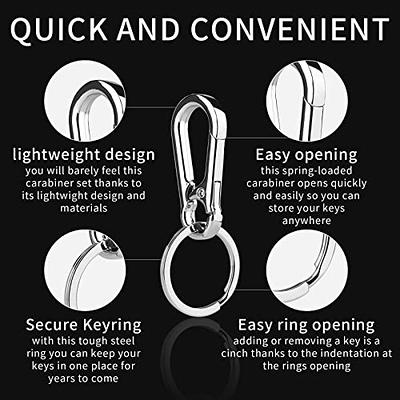 Metal Keychain Carabiner Clip Keyring Key Ring Chain Clips Hook Holder  Organizer for Car Keys Finder for Men, 1 Pack or 4 Pack or 7 Pack