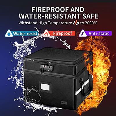 FKWin Fireproof Document Box with Lock and Key, 2 Layers Fireproof File  Box, Portable Important Document Organizer, Collapsible Water-Resistant  File Box Organizer with Handles (Black) - Yahoo Shopping