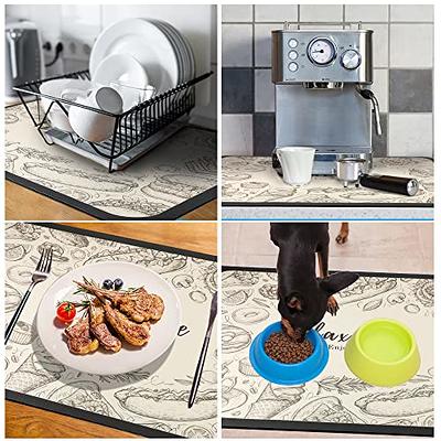 PAMISO Coffee Maker Mat for Countertops, 23 X15 inch Rubber Backed  Absorbent Dish Drying Mat Multipurpose Mat for Coffee  Maker/Placemat/Kitchen Sink Mat/Pet Feeding Mat (coffee time) - Yahoo  Shopping