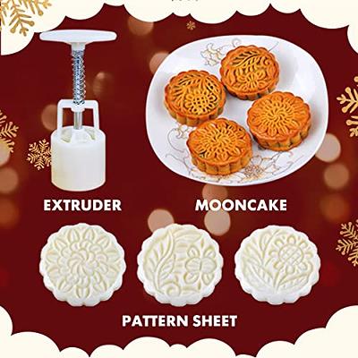 Four Flower Stamps Moon Cake Decor Mould DIY Pastry Square Mooncake Mold  Tool