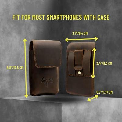 Cell Phone Holster Pouch Leather Wallet Holder Case Belt Loop For iPhone  Samsung