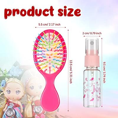 Zhanmai Doll Hair Brush and Spray Bottle Set Pink Doll Hairbruch