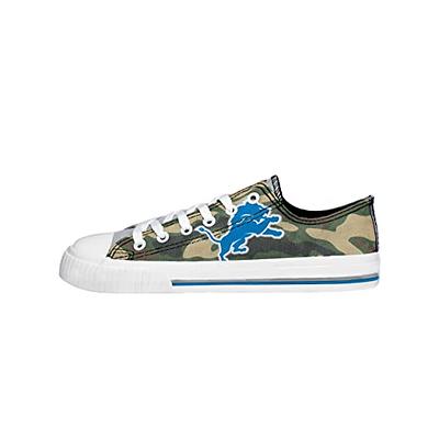 Detroit Lions NFL Womens Glitter Low Top Canvas Shoes