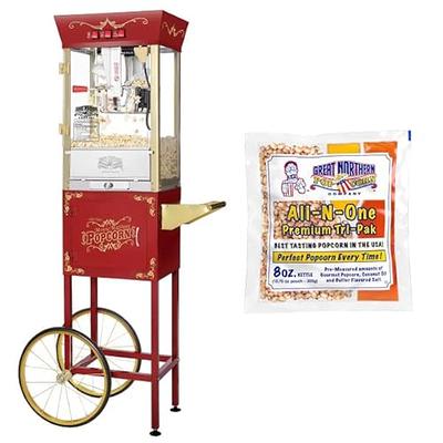 Little Bambino Popcorn Machine - Old-Fashioned Countertop Popper with  2.5-Ounce Kettle, Measuring Cups and Scoop by Great Northern Popcorn (Red)