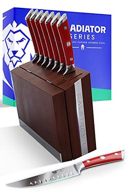 D.Perlla Knife Set with Block, 15 Pieces Stainless Steel Kitchen Knife Set  with BO Oxidation Technology, No Rust, Sharp Knife Block Set