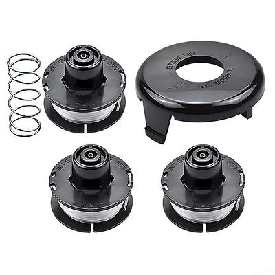 THTEN AF-100 String Trimmer Spool Replacement for Black and Decker 30ft  0.065 Refills Line Auto Feed Single Weed Eater,GH600 GH900 Edger with RC- 100-P Spool Cap Covers (6 Spools, 1 Cap,1 Spring) 