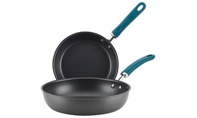 Rachael Ray Create Delicious Deep Nonstick Frying Pan / Fry Pan / Skillet  with Lid - 9.5 Inch, Gray