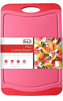 Classic Cuisine 3-Piece Plastic Cutting Boards with Juice Groove (Red)