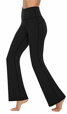 Promover Petite Wide Leg Black Pants For Women Stretchy Yoga Pants