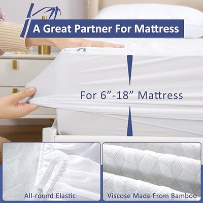 Goonik Queen Size Cooling Bamboo Waterproof Mattress Protector, 3D Air  Fabric Breathable Premium Mattress Cover, Deep Pocket Sheet Style Mattress  Pad