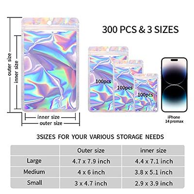 100-Pack Mylar Packaging Bags for Small Business Sample Bag Smell Proof Resealable Zipper Pouch Bags Jewelry Food Lip Gloss Eyelash Phone Case