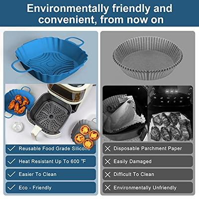 Air Fryer Silicone Liners, Easy Cleaning Air Fryer Insert, Replacement of  Parchment Paper Liners, Food-Grade Reusable Air Fryer Pot for 5.3 or  Bigger