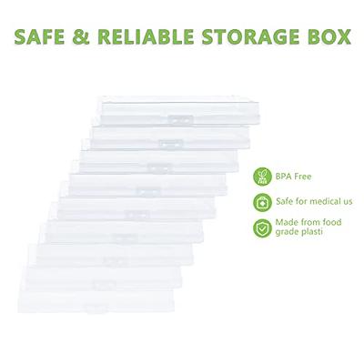  100 Pcs Clear Plastic Beads Storage Containers Box Small Clear  Box with Hinged Lid Small Plastic Case Mini Square Arts Crafts Storage Boxes  Organizers for Small Items (4.45 x 3.3 x