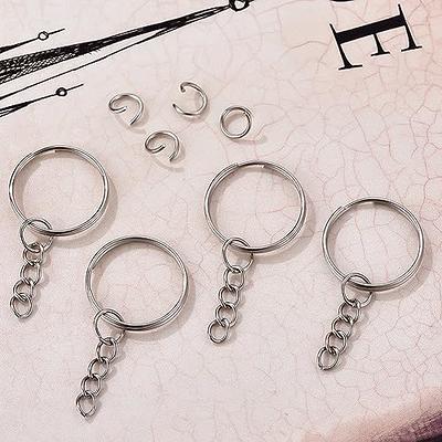  Sasylvia 100 Pcs Keychain Rings with Chain Key Chain Making Kit  Include Split Key Ring with Chain, Open Jump Rings, Lobster Clasp, Keychain  Ring for Crafts Jewelry Making Supplies, Silver