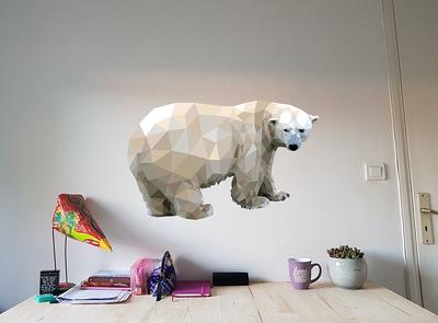 Wall Decor Polar Bear Decal Polygon Art Polar-Bear Stickers White Forest  Animal Nursery Low Poly Animal - Gd-336 - Yahoo Shopping